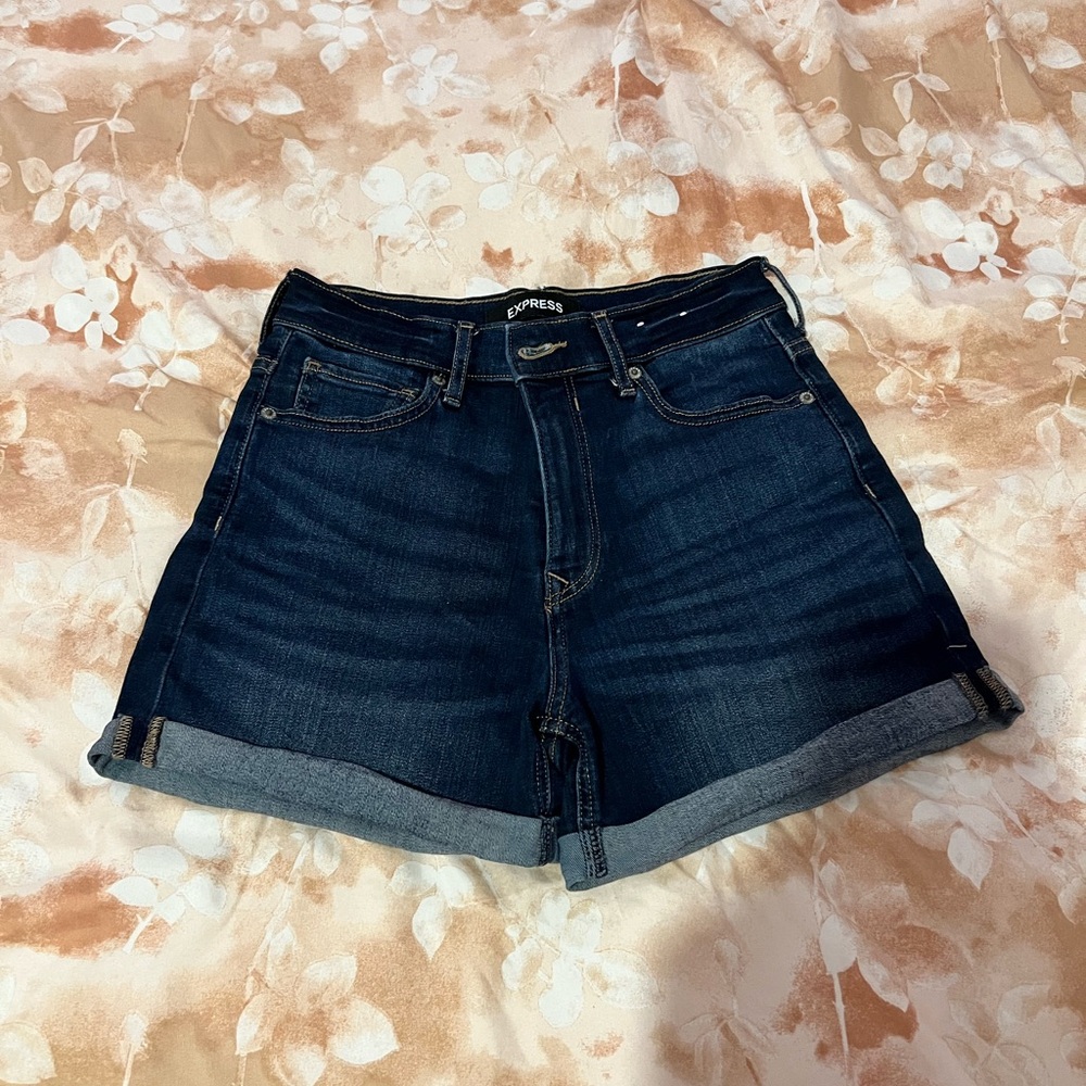 Express Women's Deep Blue Jean Shorts